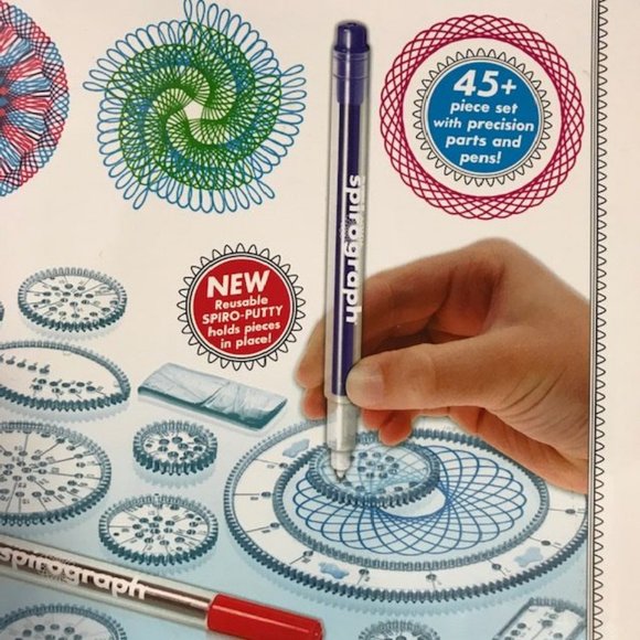 Spirograph Deluxe Set & Travel Spirograph Tin Set w/Bonus Coloring Book Pencils - Picture 3 of 16